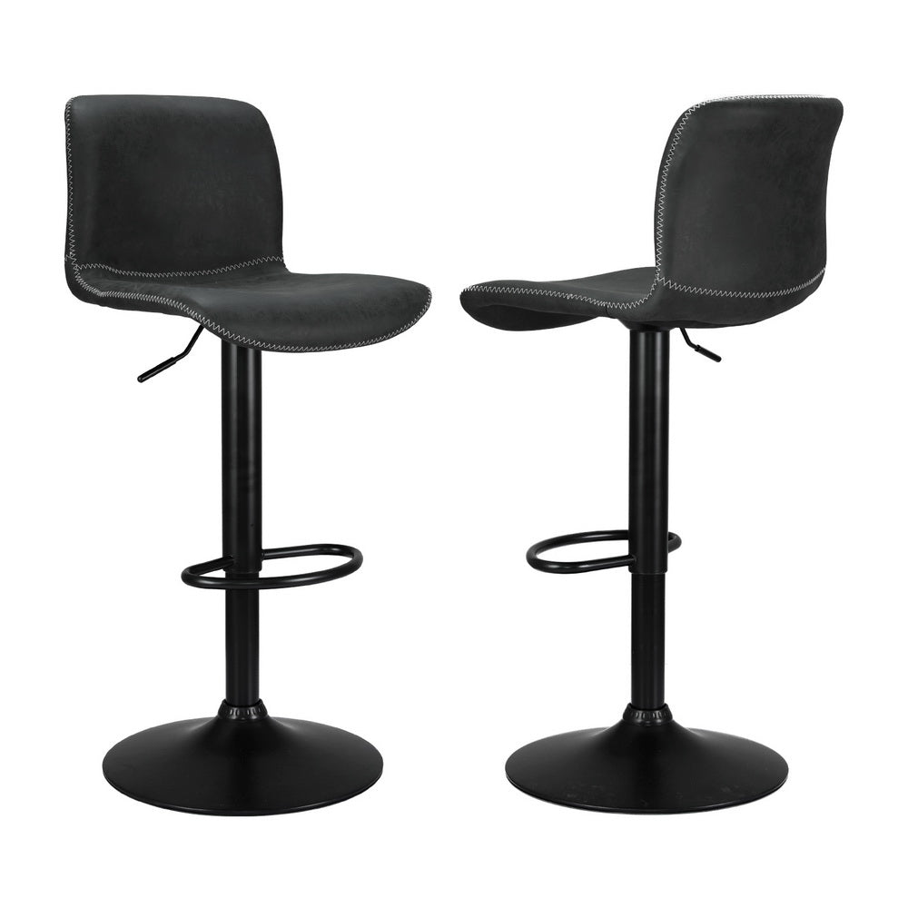 Artiss 4x Bar Stools Kitchen Swivel Gas Lift Chairs Black Artiss