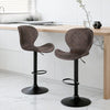 Artiss 2x Bar Stools Kitchen Swivel Gas Lift Counter Chair Wing PE Rattan Brown