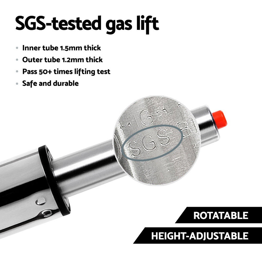 Artiss 2x Bar Stools Gas Lift Velvet Woven Backrest Navy Artiss