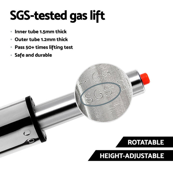 Artiss 4x Bar Stools Gas Lift Velvet Woven Backrest Ivory Does Not Apply