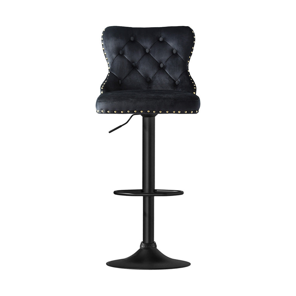 Artiss 2x Velvet Bar Stool Adjustable Height Nailhead Trim Kitchen Counter Stool Artiss