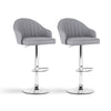Artiss 2x Bar Stools Kitchen Swivel Gas Lift Counter Chair Shell Leather Grey