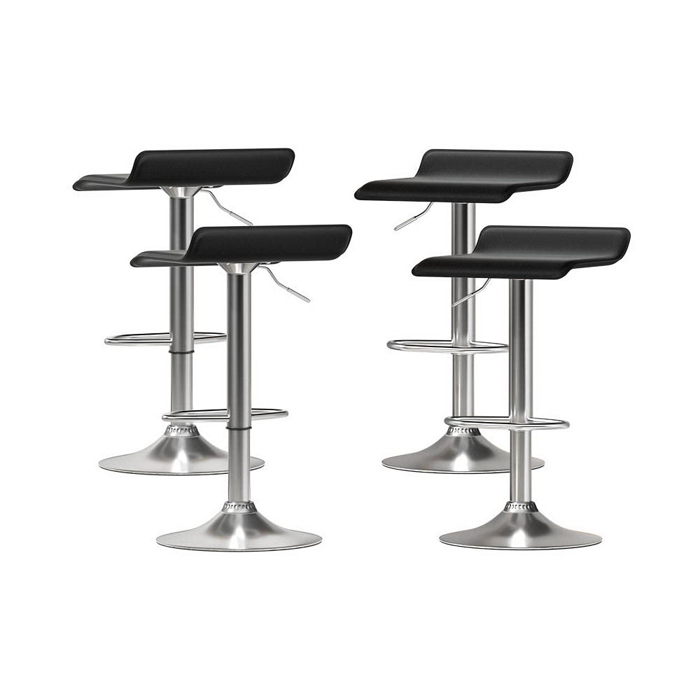 Artiss 4x Bar Stools Faux Leather Chair Black Artiss