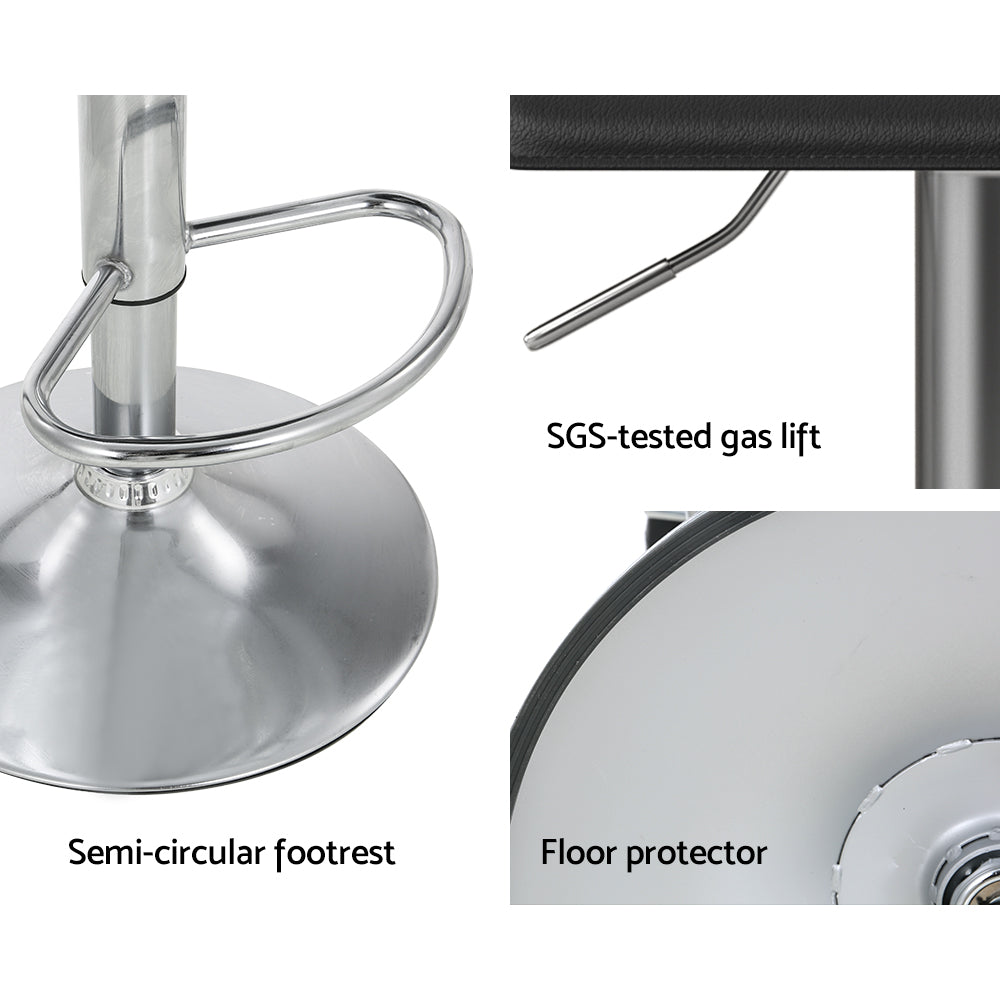 Artiss 4x Bar Stools Faux Leather Chair Black Artiss