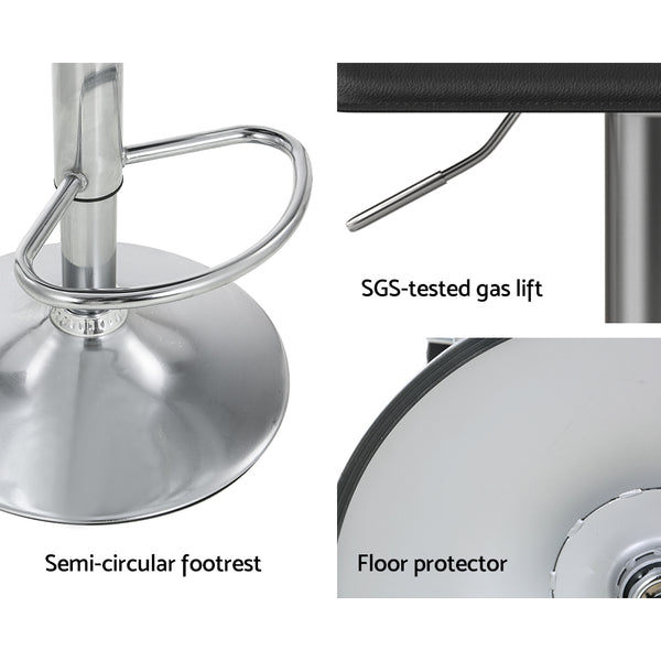 Artiss 4x Bar Stools Faux Leather Chair Black Artiss