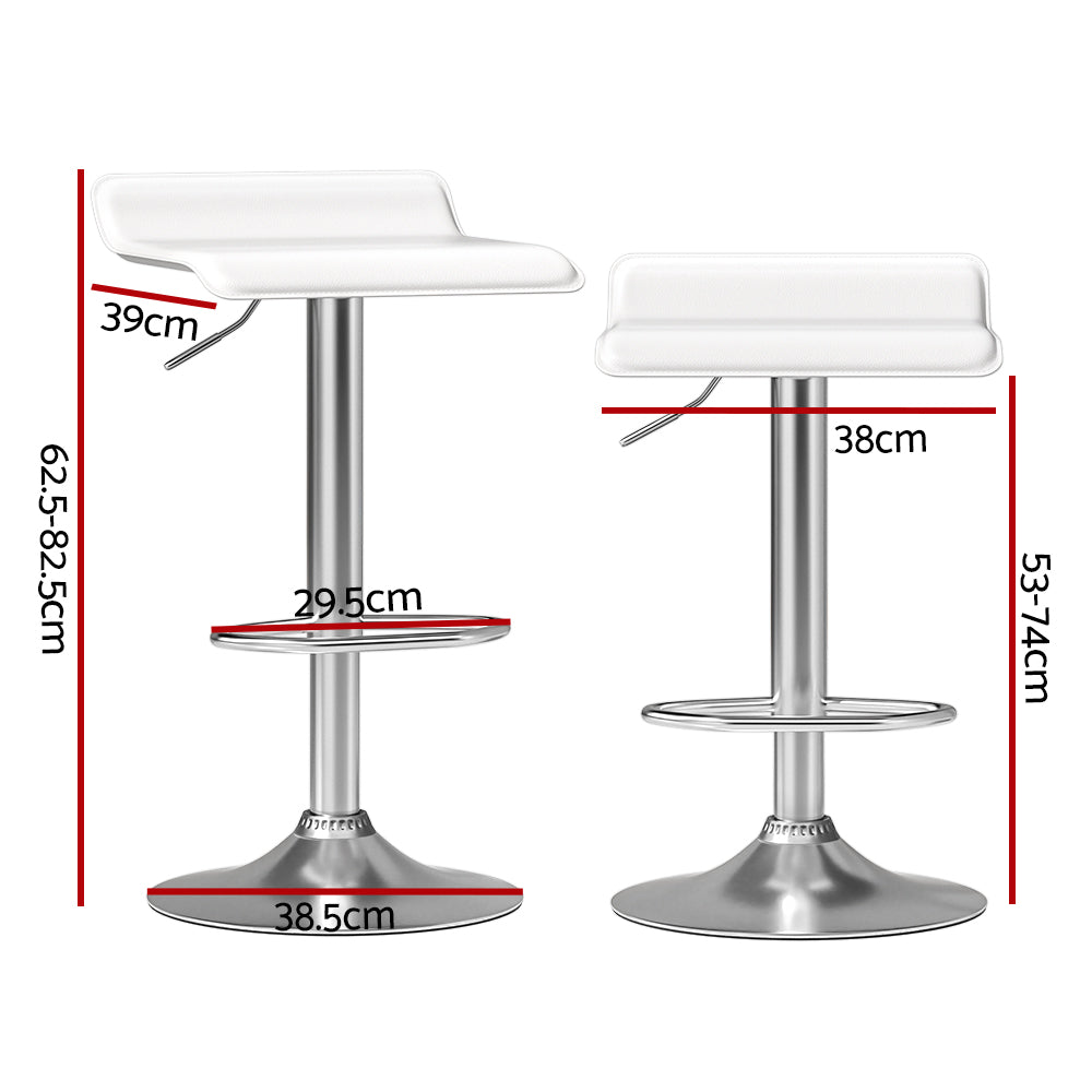Artiss 4x Bar Stools Faux Leather Chair White Artiss
