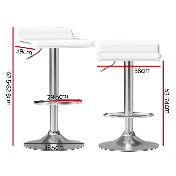Artiss 4x Bar Stools Faux Leather Chair White Artiss