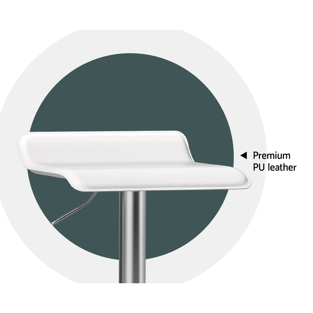 Artiss 4x Bar Stools Faux Leather Chair White Artiss