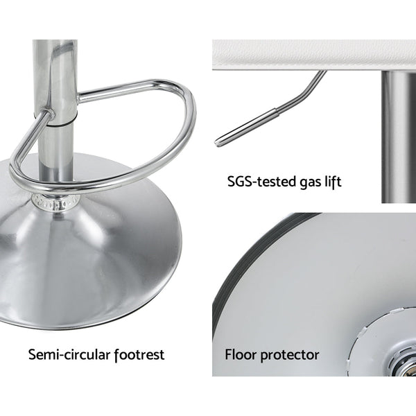 Artiss 4x Bar Stools Faux Leather Chair White Artiss