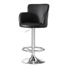 Artiss 1x Leather Bar Stools Swivel Adjustable Gas Lift PU Counter Chairs Black