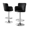 Artiss 2x Leather Bar Stools Swivel Adjustable Gas Lift PU Counter Chairs Black