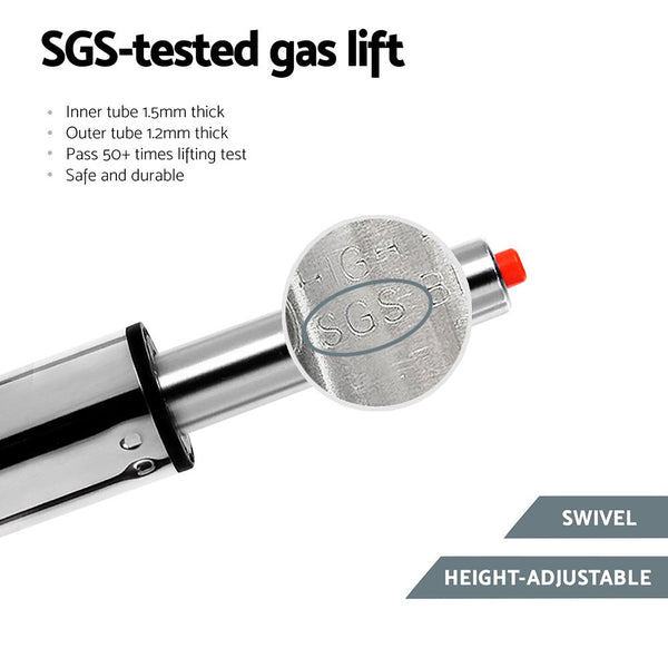 Artiss 2x Leather Bar Stools Swivel Adjustable Gas Lift PU Counter Chairs Black Awezingly