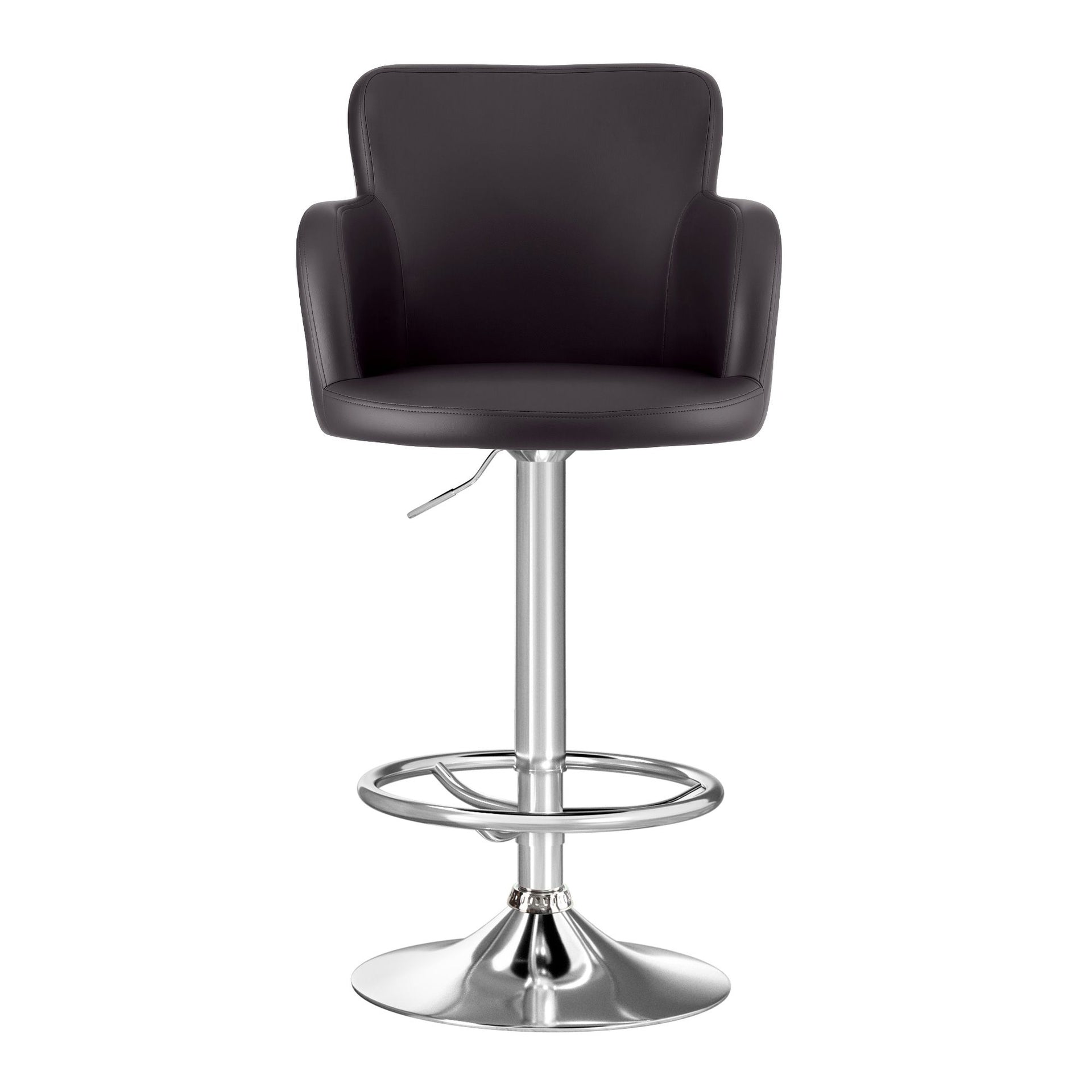 Artiss 4x Bar Stools Swivel Kitchen Chairs Gas Lift Adjustable PU Leather Brown Awezingly