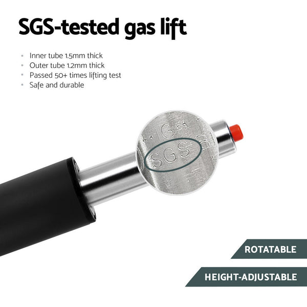 Artiss 4x Bar Stools Vintage Leather Gas Lift Grey Artiss