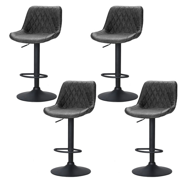 Artiss 4x Bar Stools Gas Lift Vintage Leather Black Artiss