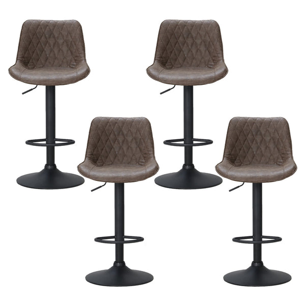 Artiss 4x Bar Stools Gas Lift Vintage Leather Brown Artiss