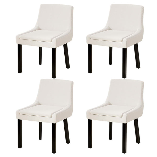 Artiss Dining Chairs Set of 4 Corduroy Wooden Beige Artiss