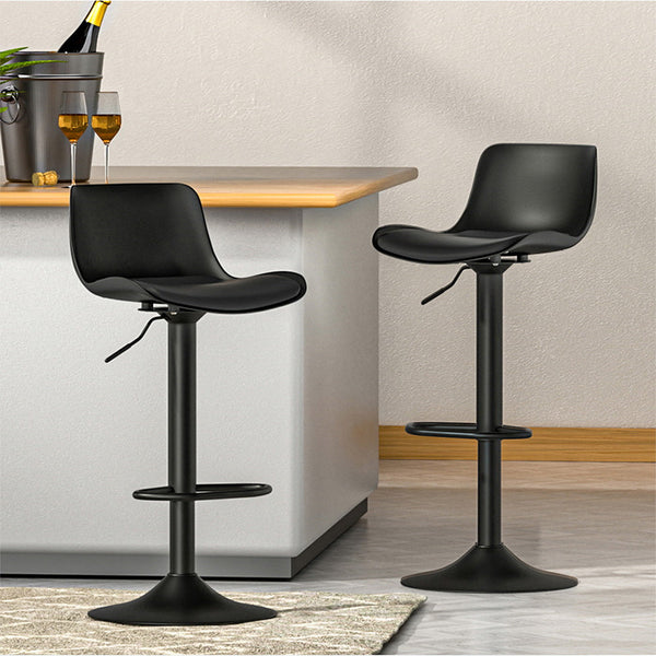 Artiss 4x Bar Stools Padded Seat Gas Lift Black Artiss