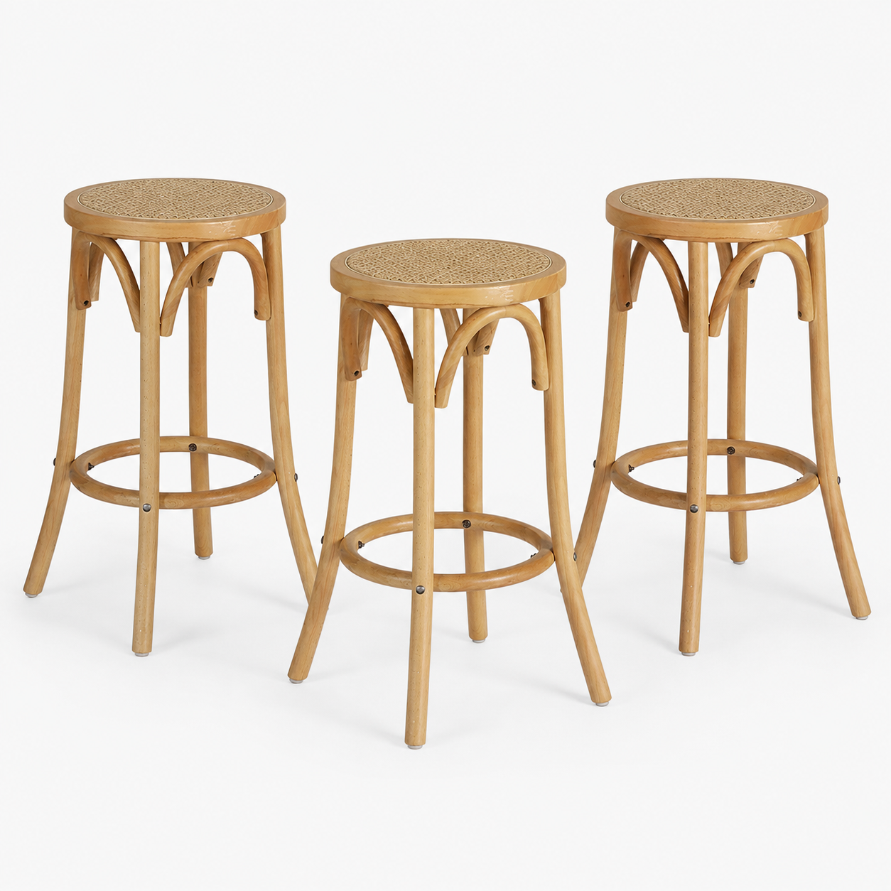 Artiss Bar Stools Set of 3 Kitchen Wooden Bar Stool Dining Chair 65cm Awezingly