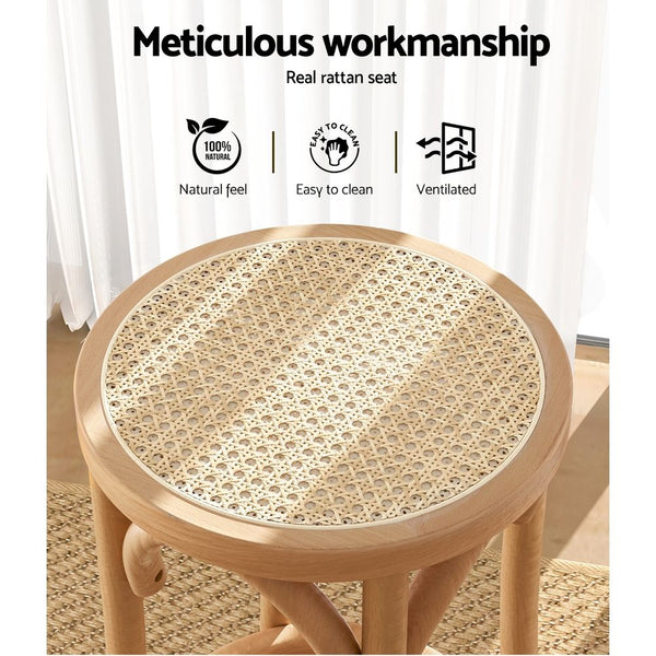 Artiss Bar Stools Set of 3 Kitchen Wooden Bar Stool Dining Chair 65cm Awezingly