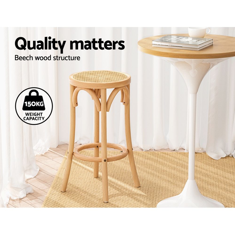 Artiss Bar Stools Set of 3 Kitchen Wooden Bar Stool Dining Chair 65cm Awezingly