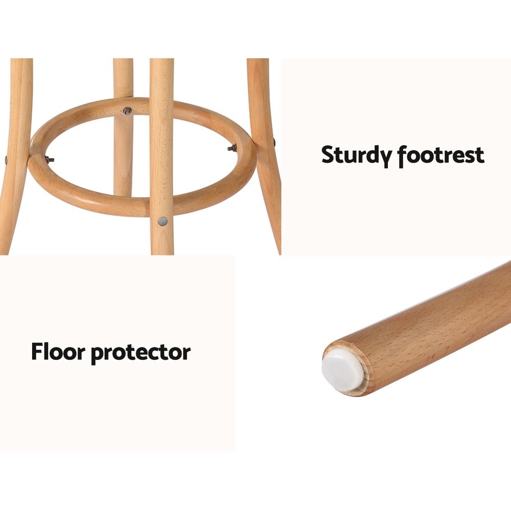 Artiss Bar Stools Set of 3 Kitchen Wooden Bar Stool Dining Chair 65cm Awezingly
