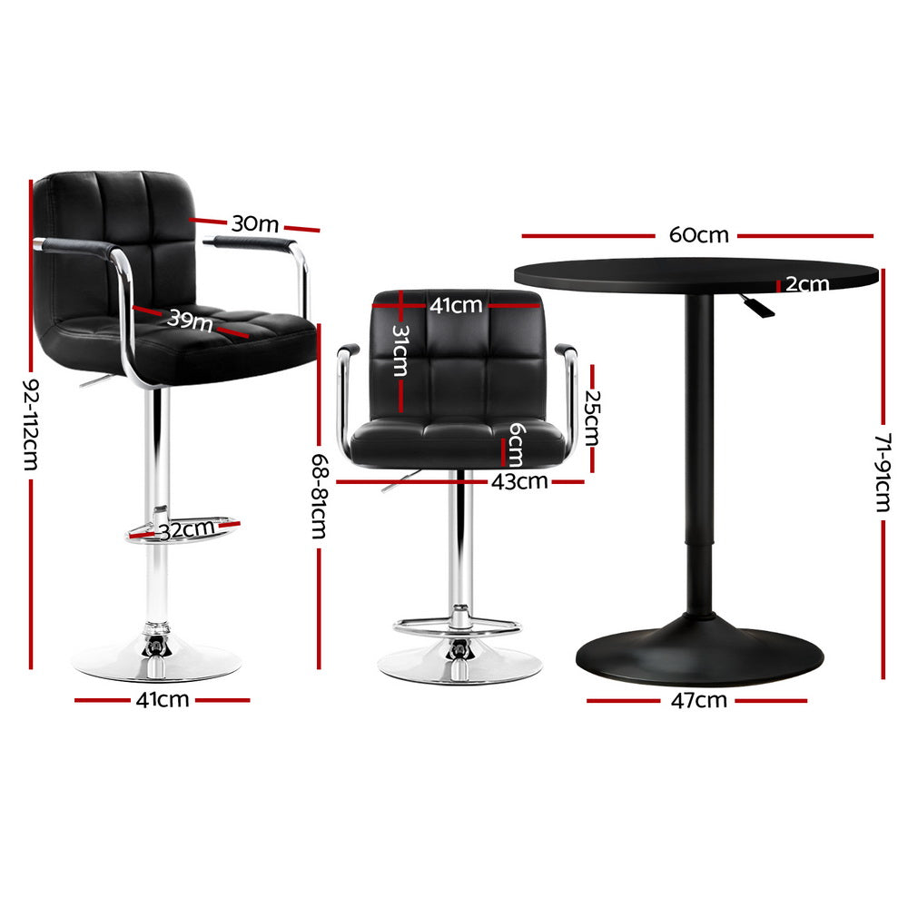 Artiss Bar Table and Stools Set Dining Desk Kitchen Chairs Cafe Pub Artiss