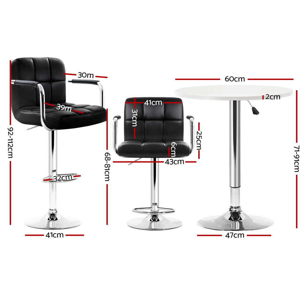 Artiss Bar Table and Stools Set Dining Desk Kitchen Chairs Cafe Pub Artiss