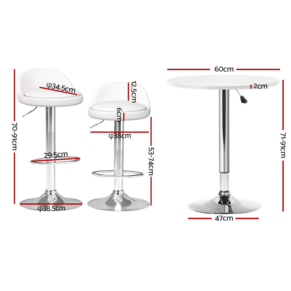 Artiss Bar Table and Stools Set Dining Desk Kitchen Chairs Cafe Pub Artiss