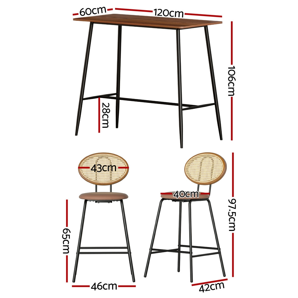 Artiss Bar Table Stools Set Dining Desk Industrial Kitchen Chairs Cafe Pub Artiss