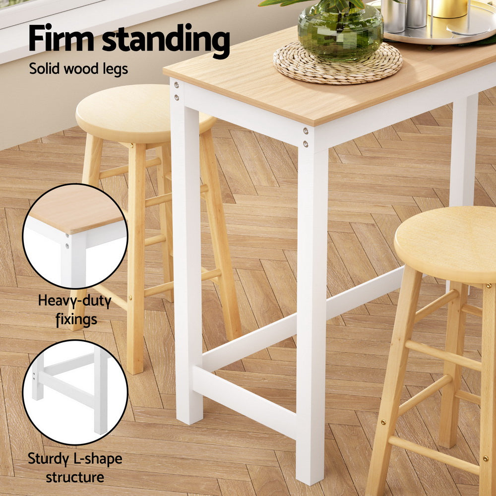 Artiss Bar Table and Stools Set Dining Desk Kitchen Chairs Cafe Pub Artiss