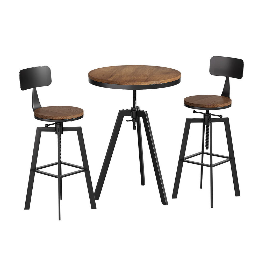 Artiss Bar Table and Stools Set Dining Desk Industrial Kitchen Chairs Cafe Pub Artiss