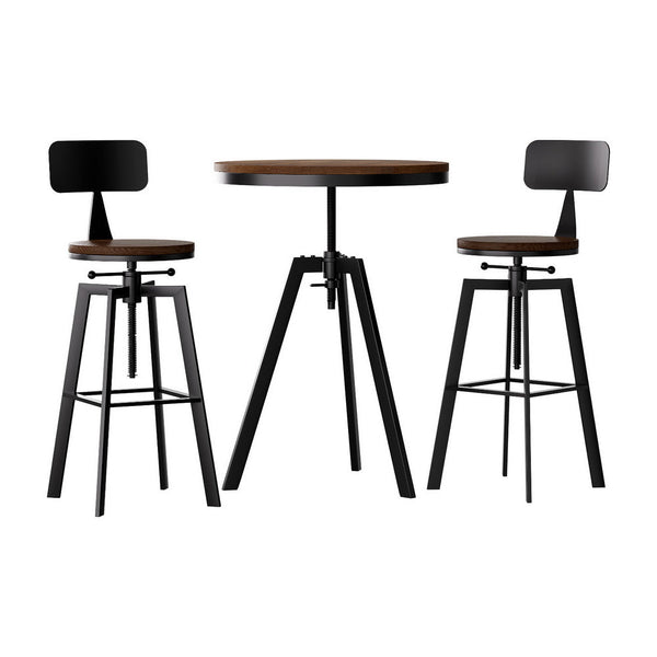 Artiss Bar Table and Stools Set Dining Desk Industrial Kitchen Chairs Cafe Pub Artiss