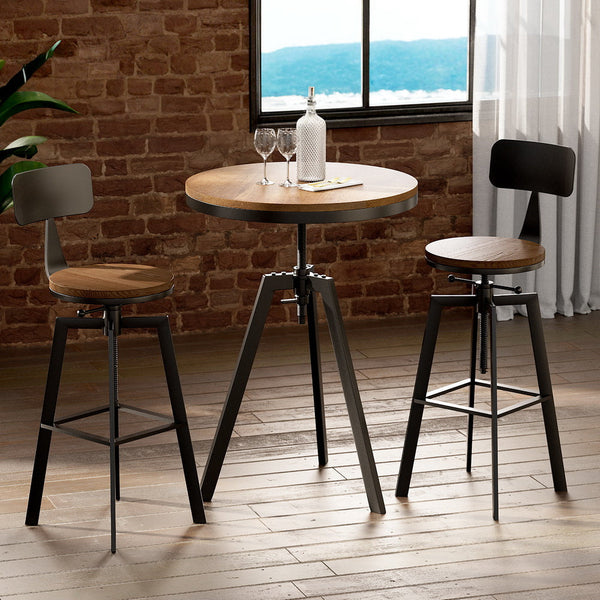 Artiss Bar Table and Stools Set Dining Desk Industrial Kitchen Chairs Cafe Pub Artiss