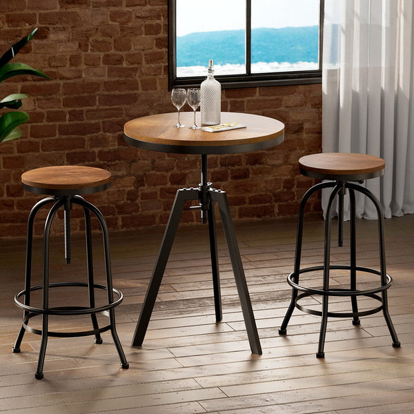 Artiss Bar Table Stools Set Dining Desk Industrial Kitchen Chairs Cafe Pub Artiss