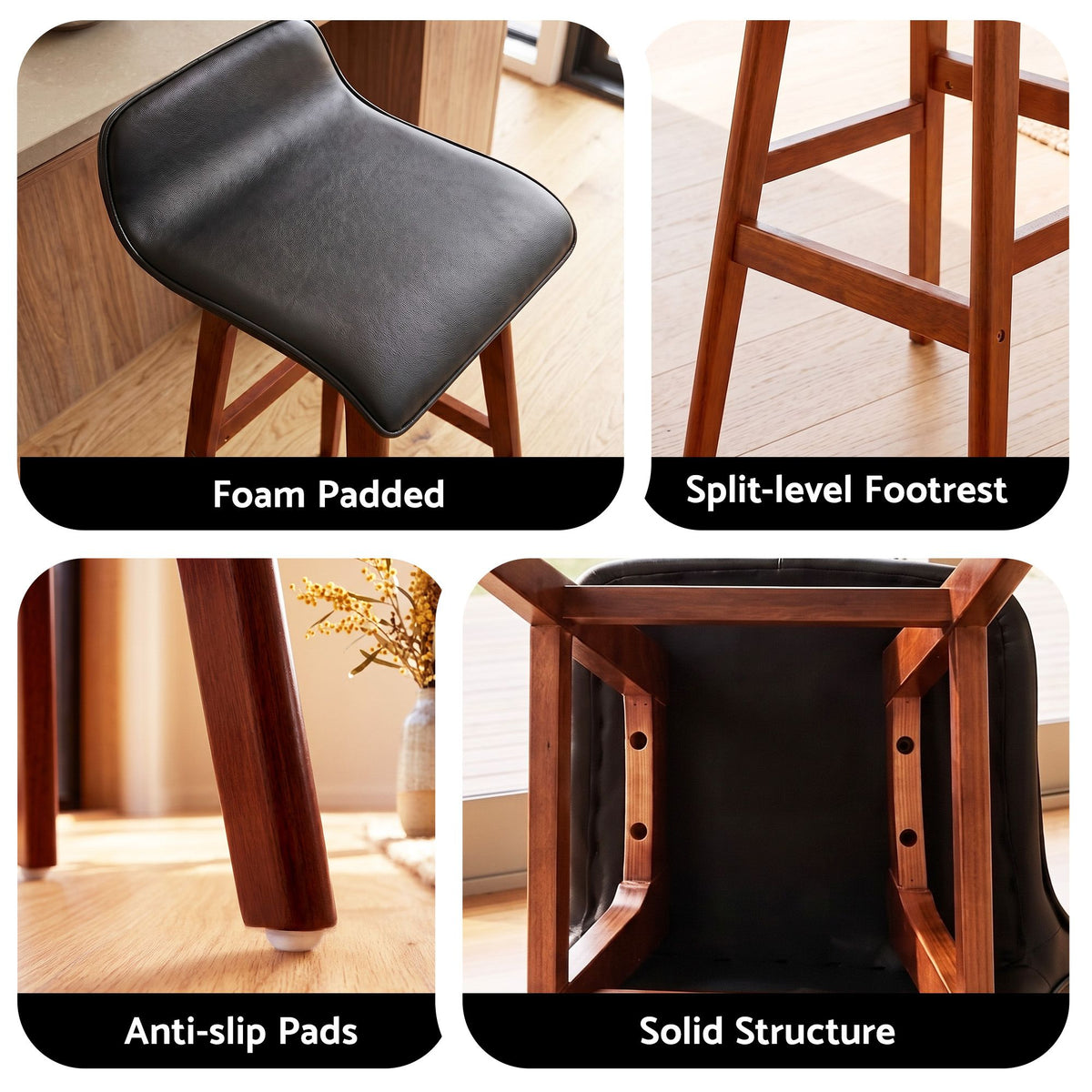 Artiss 3Pcs Bar Table and Stools Set Dining Desk Kitchen Chairs Cafe Pub Wood Awezingly