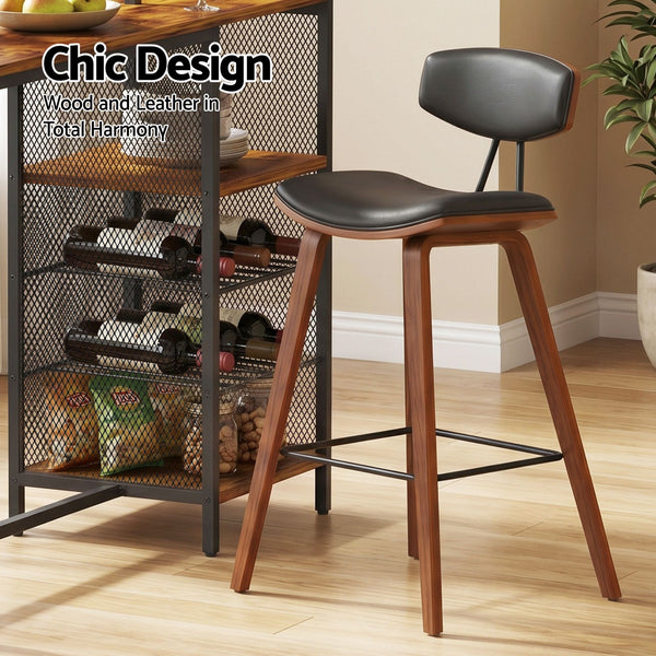Artiss 3Pcs Bar Table and Stools Set Dining Table Solid Wood Kitchen Chairs Cafe Pub Artiss