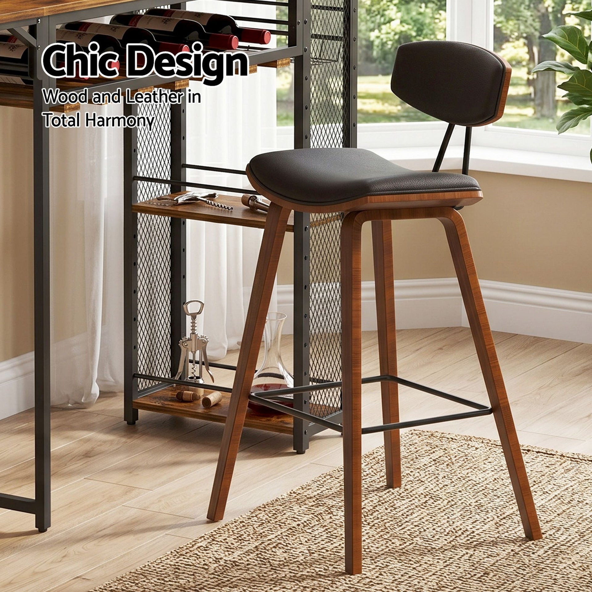 Artiss 3PCS Bar Table and Stools Set Dining Table Solid Wood Kitchen Chairs Cafe Pub Artiss