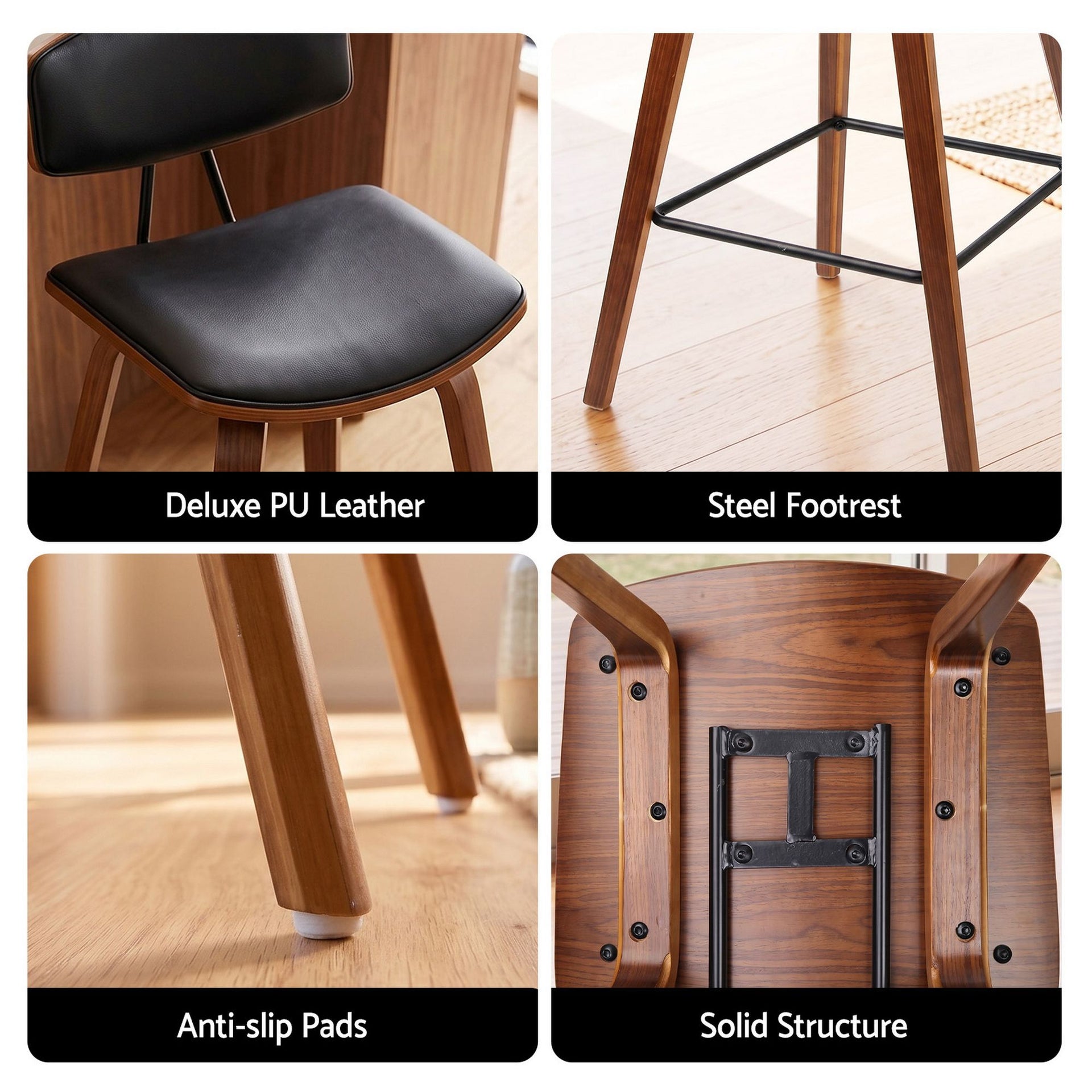 Artiss 3PCS Bar Table and Stools Set Dining Table Solid Wood Kitchen Chairs Cafe Pub Artiss
