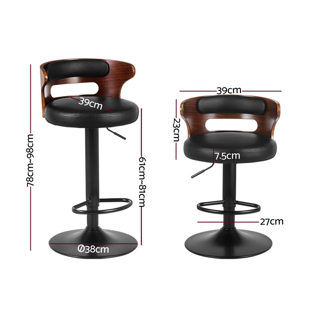 Artiss 4x Bar Stools Gas Lift Faux Leather Artiss