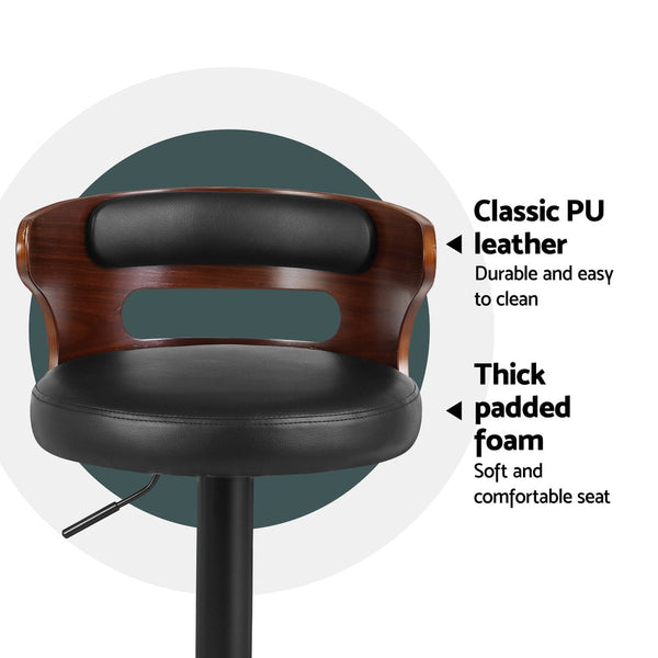 Artiss 4x Bar Stools Gas Lift Faux Leather Artiss