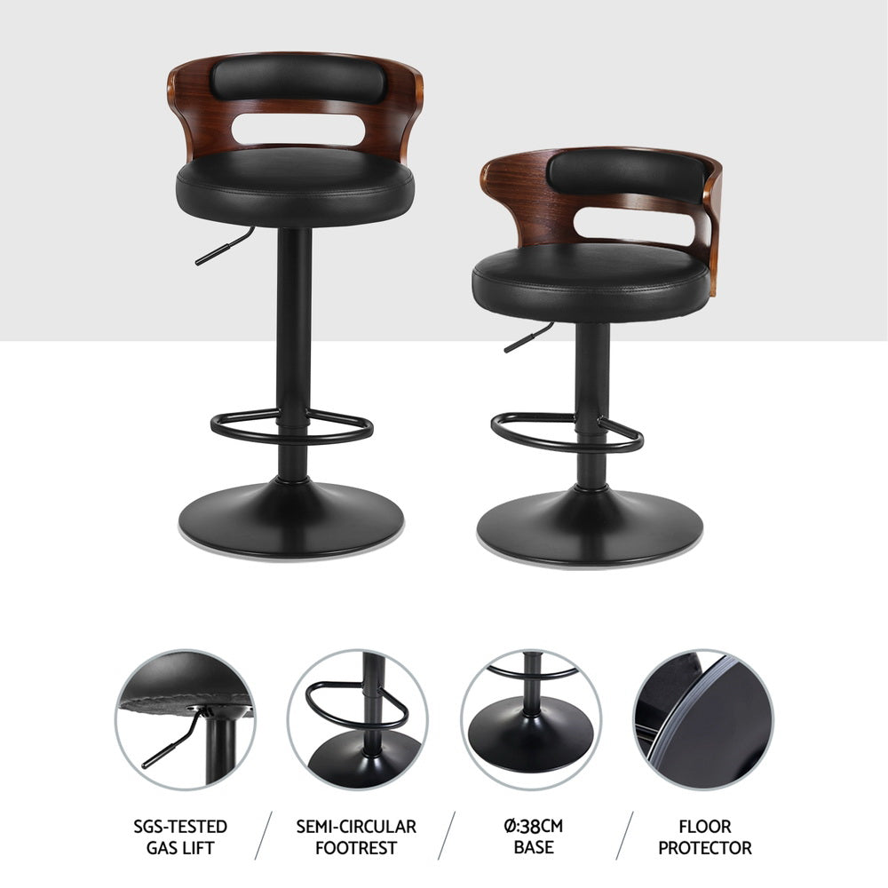 Artiss 4x Bar Stools Gas Lift Faux Leather Artiss