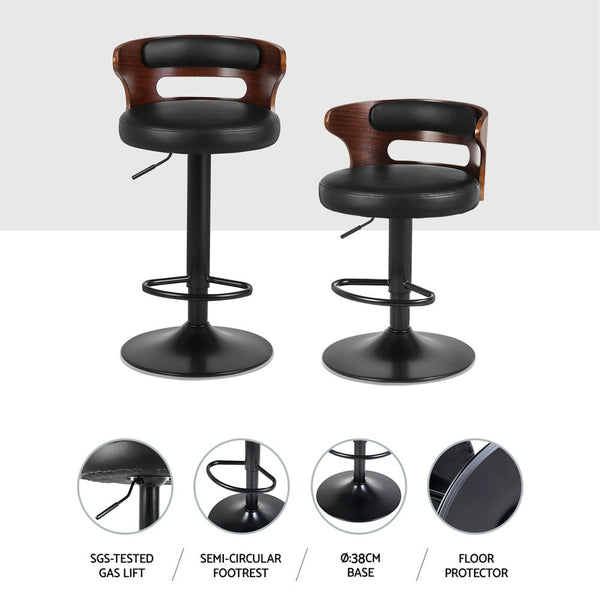 Artiss 4x Bar Stools Gas Lift Faux Leather Artiss