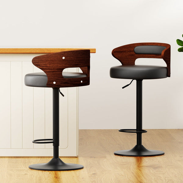 Artiss 4x Bar Stools Gas Lift Faux Leather Artiss