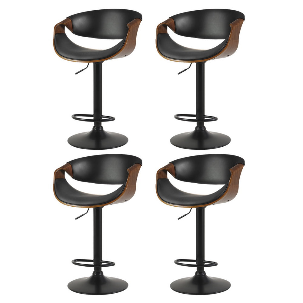 Artiss 4x Bar Stools Gas Lift Leather w/Armrest Artiss