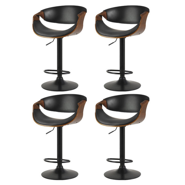 Artiss 4x Bar Stools Gas Lift Leather w/Armrest Artiss