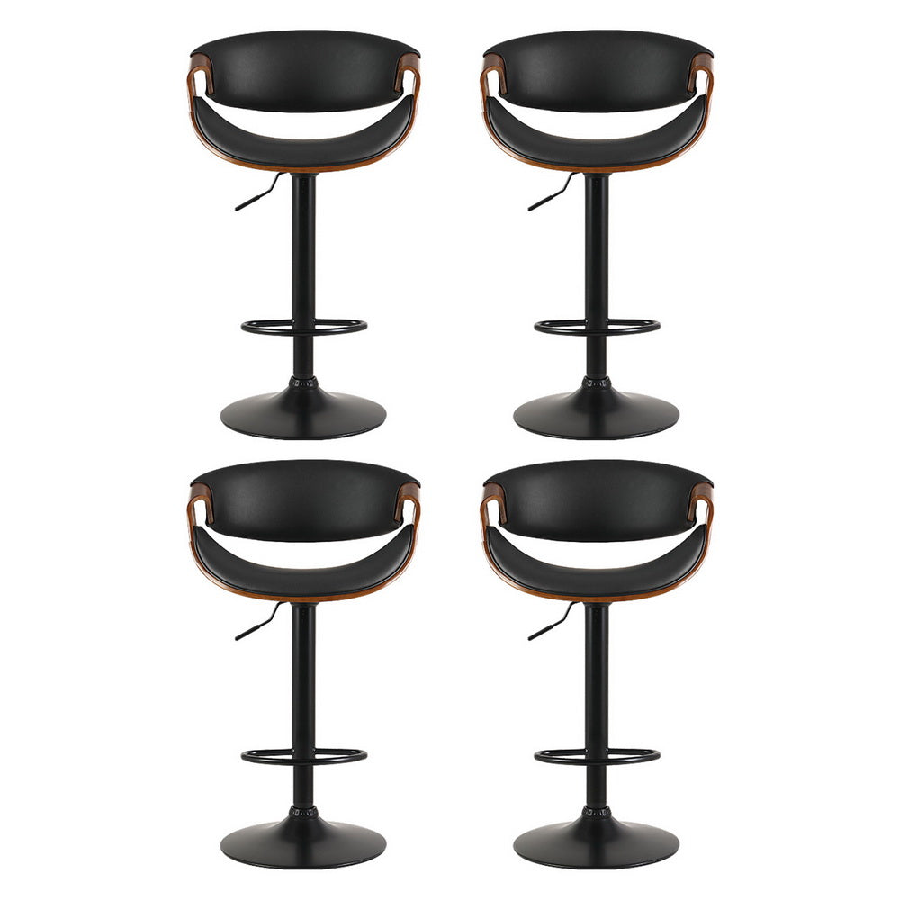 Artiss 4x Bar Stools Gas Lift Leather w/Armrest Artiss