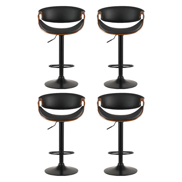Artiss 4x Bar Stools Gas Lift Leather w/Armrest Artiss