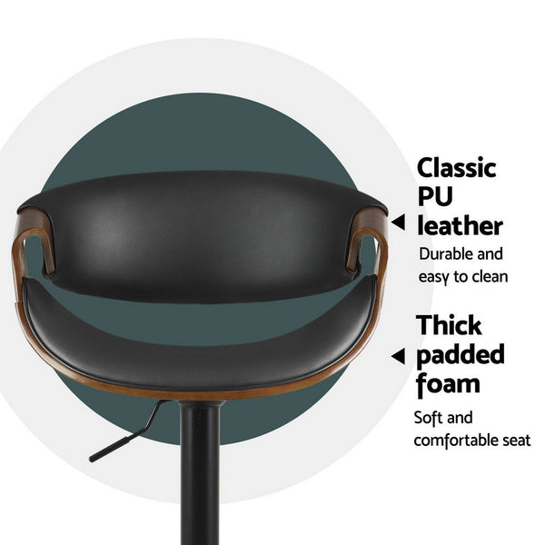 Artiss 4x Bar Stools Gas Lift Leather w/Armrest Artiss