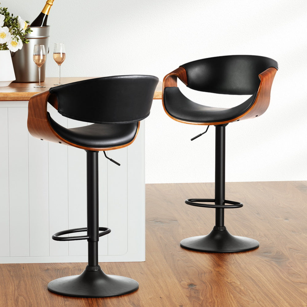 Artiss 4x Bar Stools Gas Lift Leather w/Armrest Artiss
